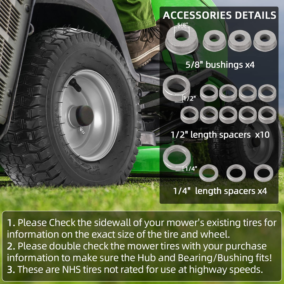 AR-PRO turf-friendly traction for grass, gravel, and sand on lawns.
