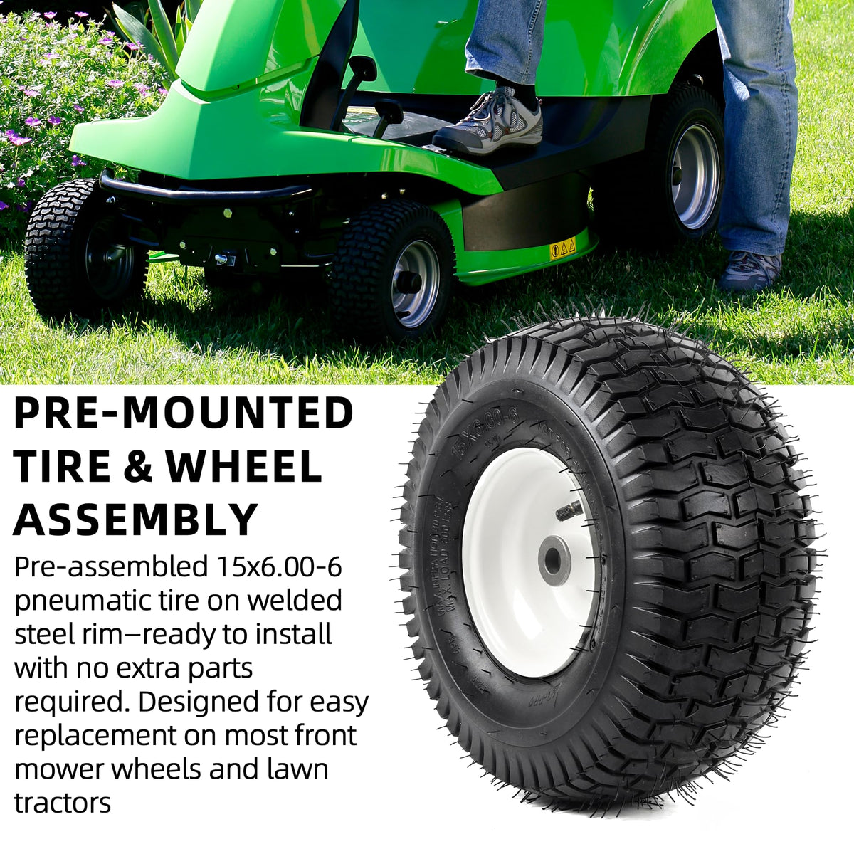 AR-PRO turf saver tread close-up highlighting grass-friendly traction