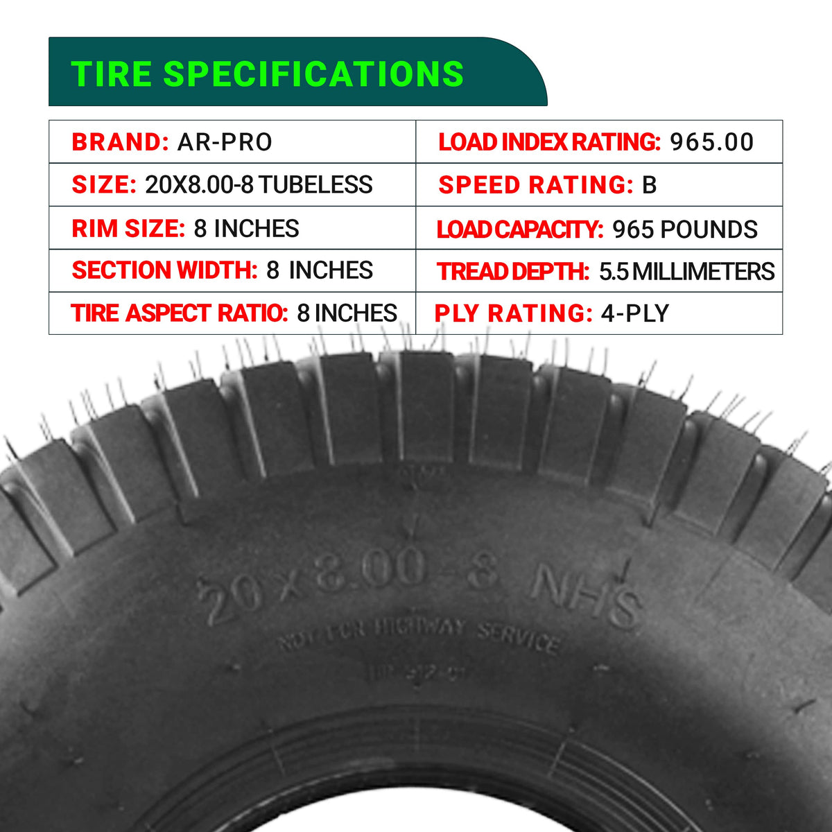 AR-PRO turf tire mounted on a tractor demonstrates easy fit.