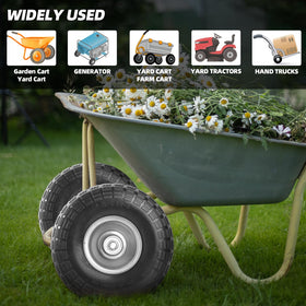 AR-PRO universal 10-inch wheels fit garden carts and generators.