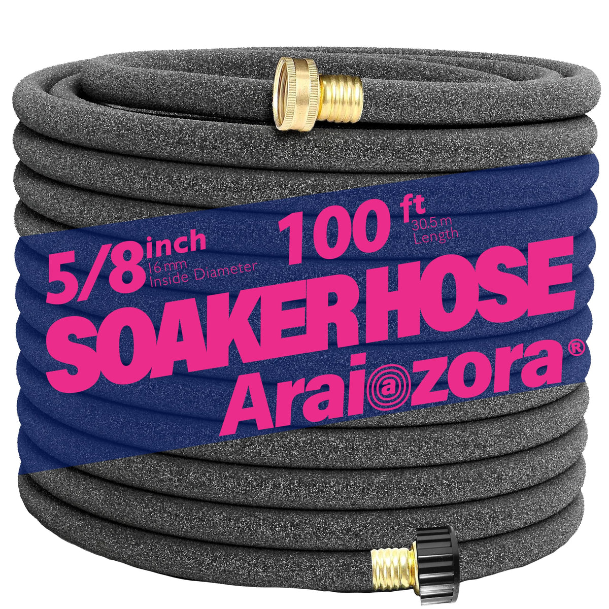 Araiozora soaker hose laid in garden bed for even root watering