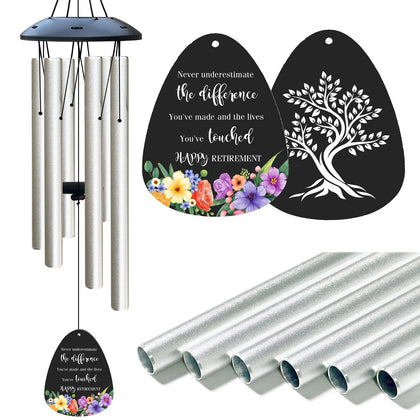 ARARTKEL 32-inch wind chimes in silver finish for porch ambience and durability