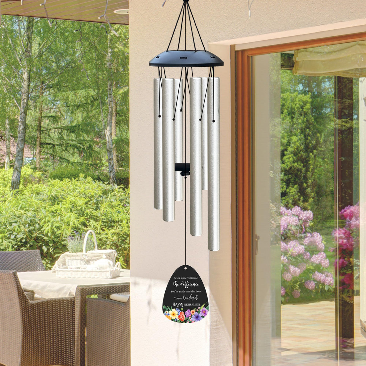 ARARTKEL wind chimes pendant displays blessing words for a personal touch
