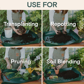 ARBER Repotting Mat 4-inch walls contain soil and drips
