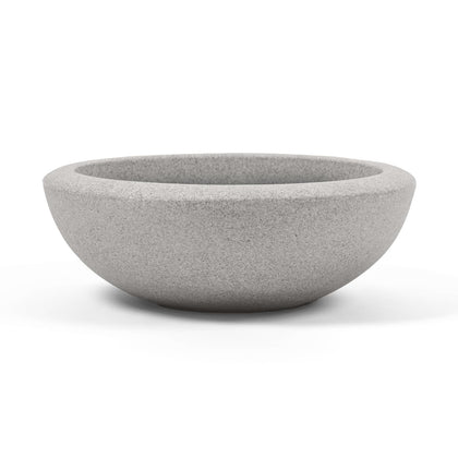 ARBORA Santorini 26in bowl planter front view, lightweight and durable for outdoor spaces.
