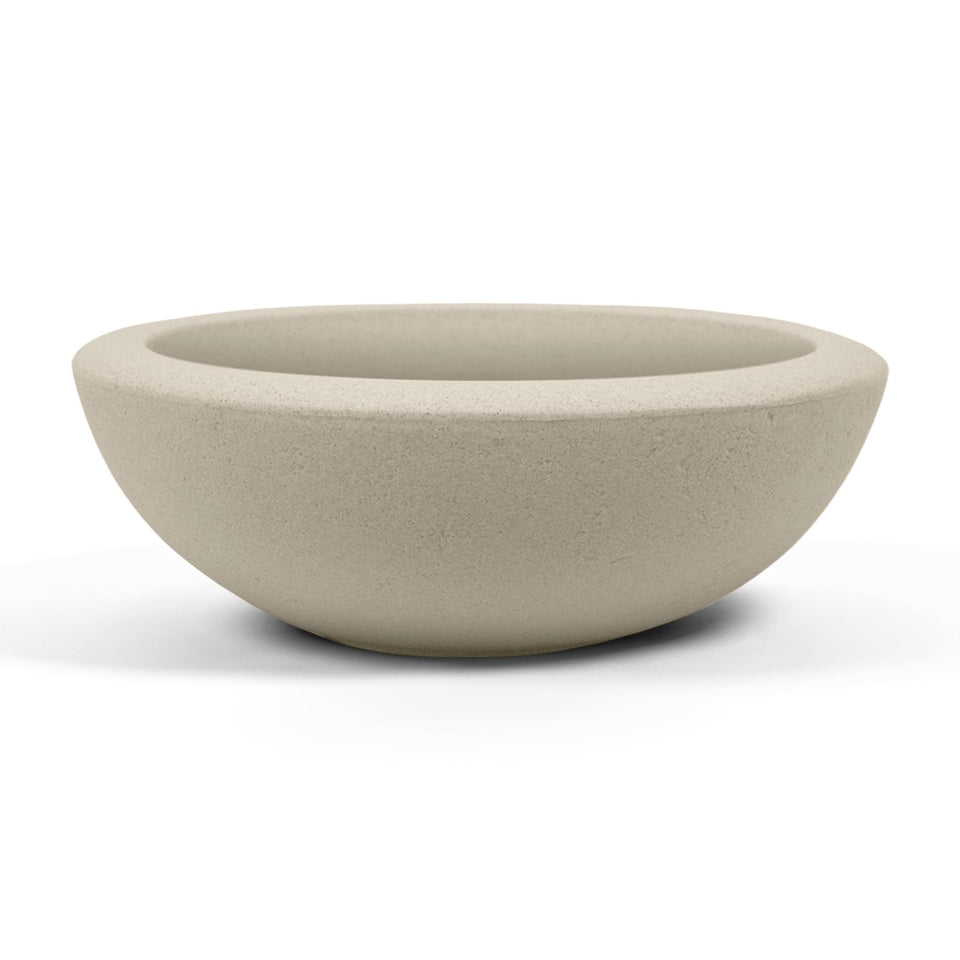 ARBORA Santorini Bowl cream finish, ideal for indoor or patio displays.