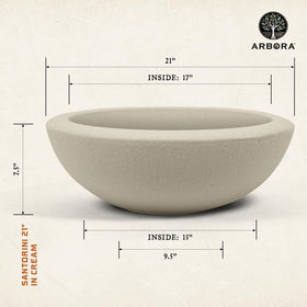ARBORA Santorini Bowl textured surface adds depth to outdoor gardens.