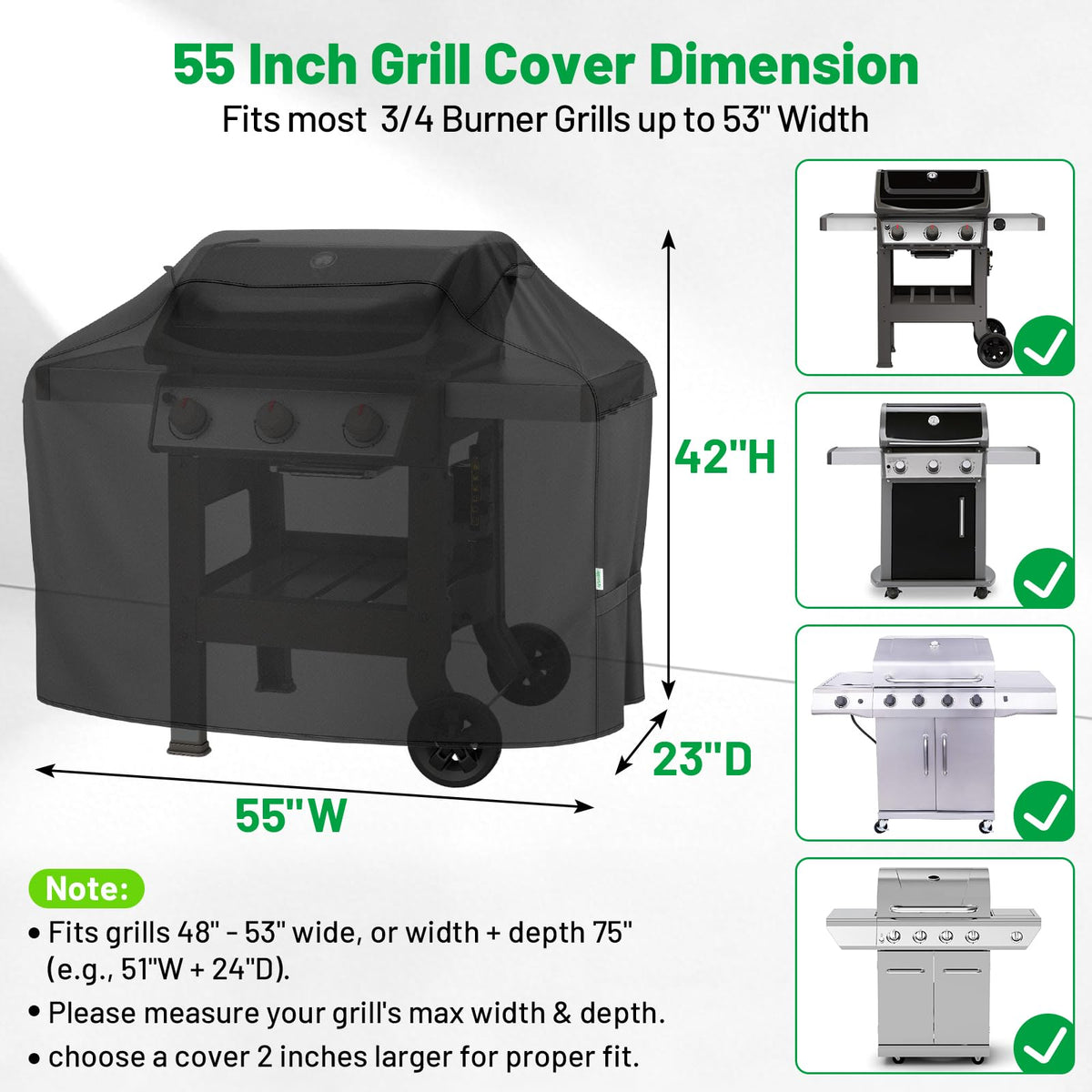 Arborlily heavy-duty waterproof material shields grills year-round.