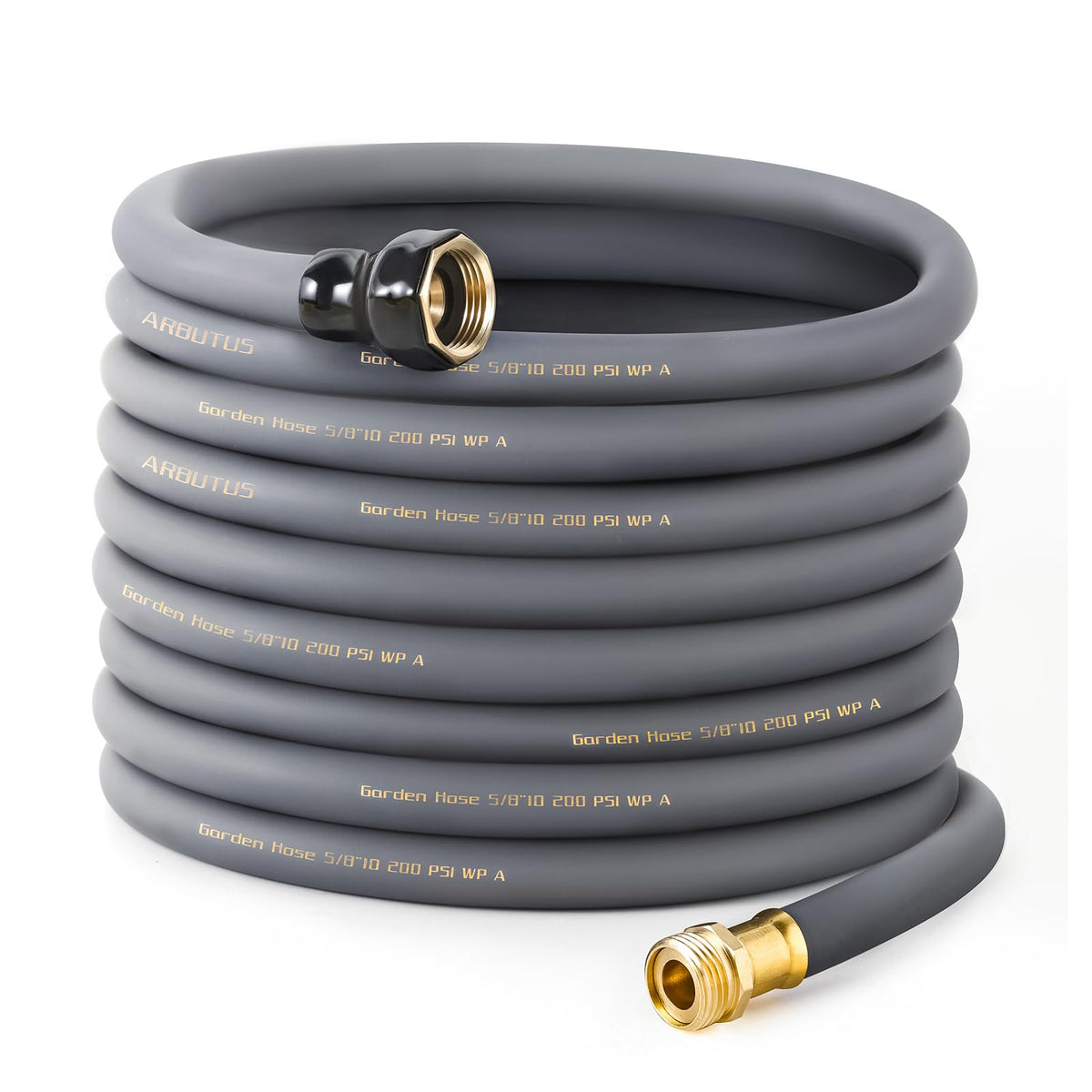 Arbutus garden hose 75ft with brass connector for durable, leak-free watering.