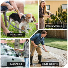 Arbutus lightweight, flexible hose enables effortless maneuvering around yards and beds.