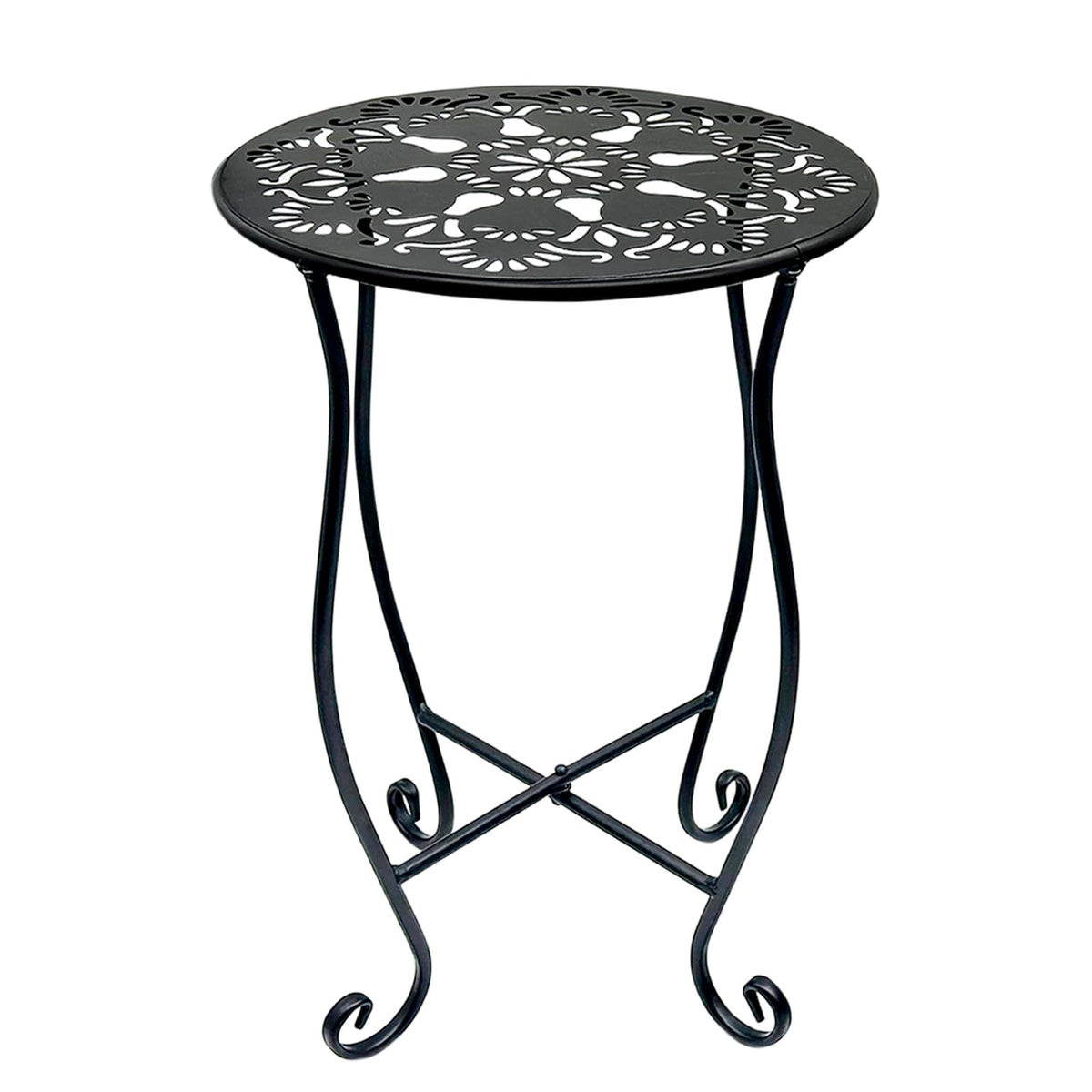 Arbuxzuy 17 inch tall round table showcasing plants outdoors for a balanced display