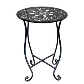 Arbuxzuy 17 inch tall round table showcasing plants outdoors for a balanced display