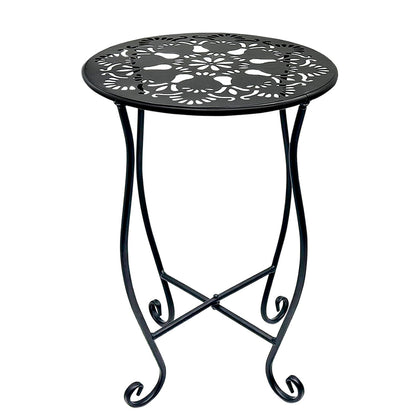 Arbuxzuy 17 inch tall round table showcasing plants outdoors for a balanced display
