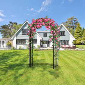 Arbuxzuy arch with rust-free powder finish resists outdoor wear.