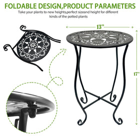 Arbuxzuy matte black flower pot stand adds stylish vertical interest and sturdy planter support.