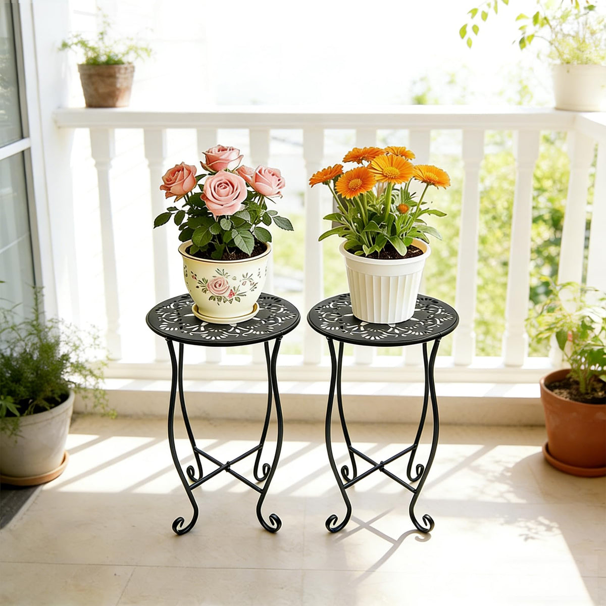 Arbuxzuy patio balcony deck table fits on any outdoor surface.