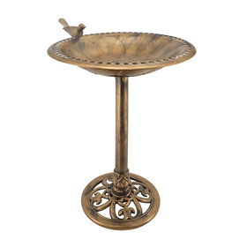 Arcadia Bronze Bird Bath front view shows decorative charm and bird attraction.