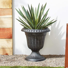 Brushed silver finish on PL20SL urn complements modern decor.