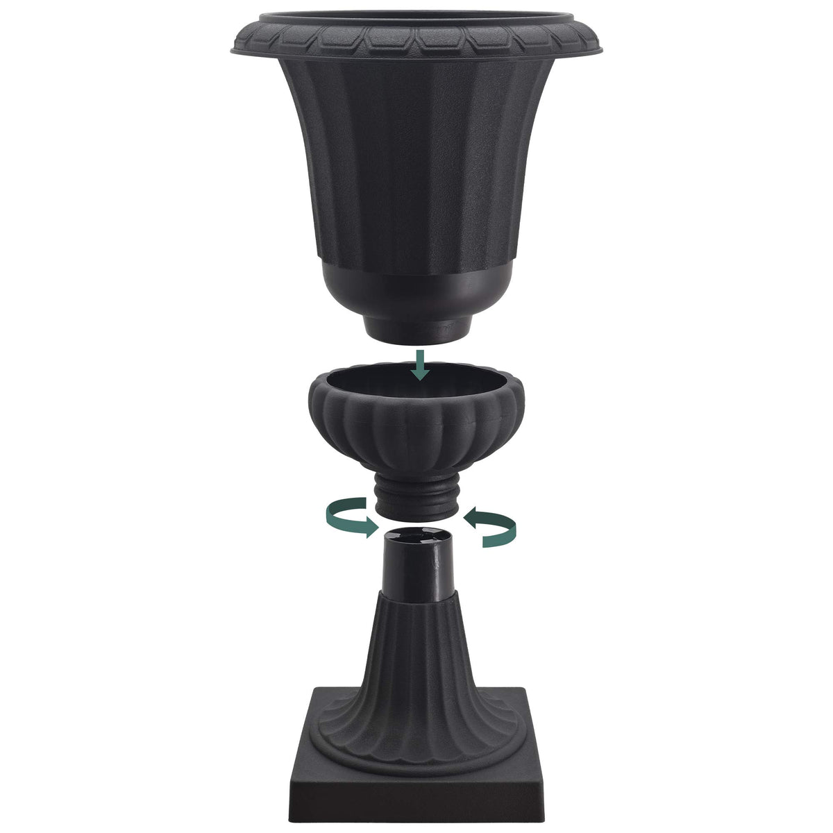 Arcadia PL51BK-2 Deluxe plastic urn available in sizes for different plants.
