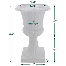 Arcadia PL51BK-2 Deluxe plastic urn weather-resistant finish for outdoors.