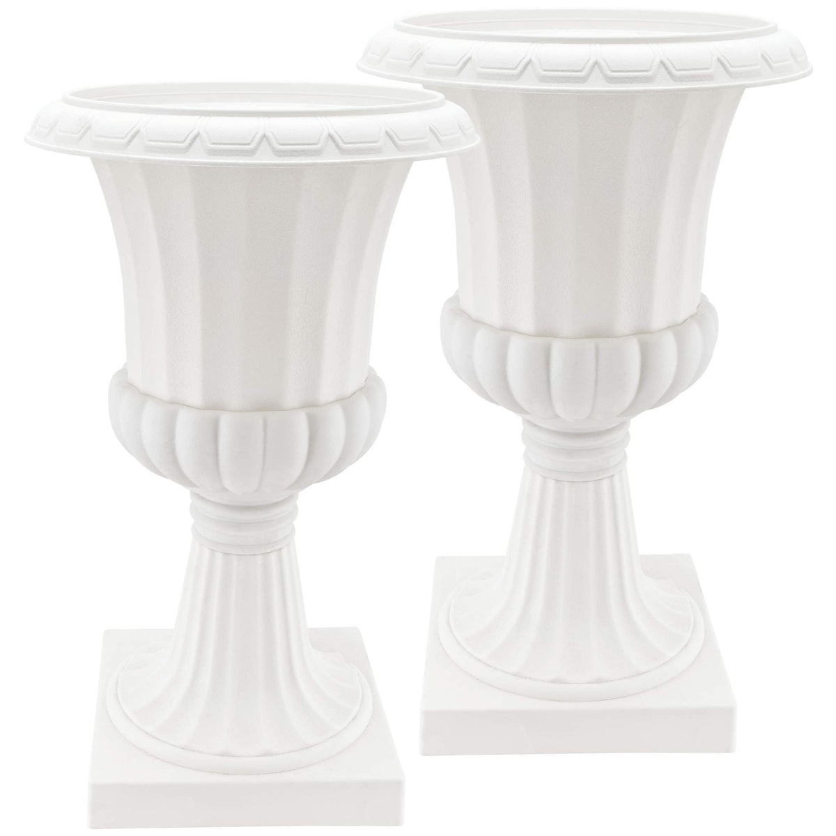 Arcadia PL51WT-2 deluxe urn white front view for durable curb appeal