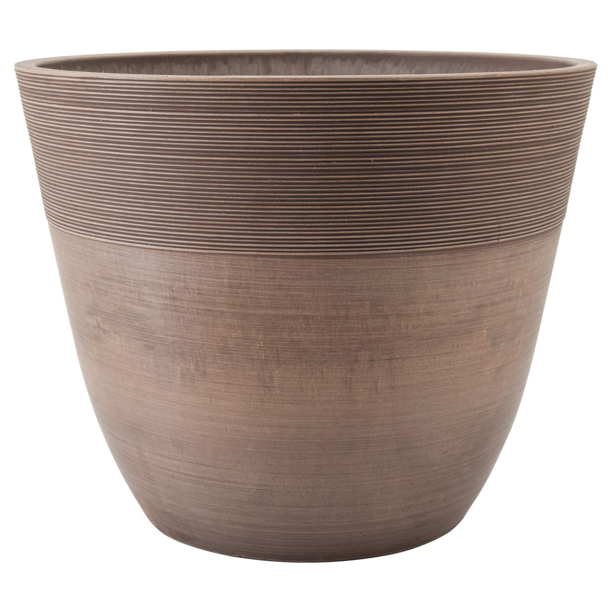 Arcadia PSW ribbed planter exterior view, ideal for versatile outdoor arrangements.