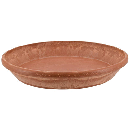 Arcadia PSW 10 inch Terra Cotta Marble plant saucer protects surfaces from water runoff.
