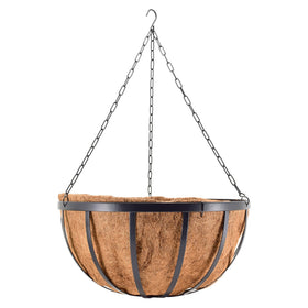 Arcadia Round Hanging Planter Basket with Coco Liner 20-Inch showing moisture retention for roots