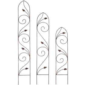 Arcadia TR04 bronze trellis shown in a garden setting with plants