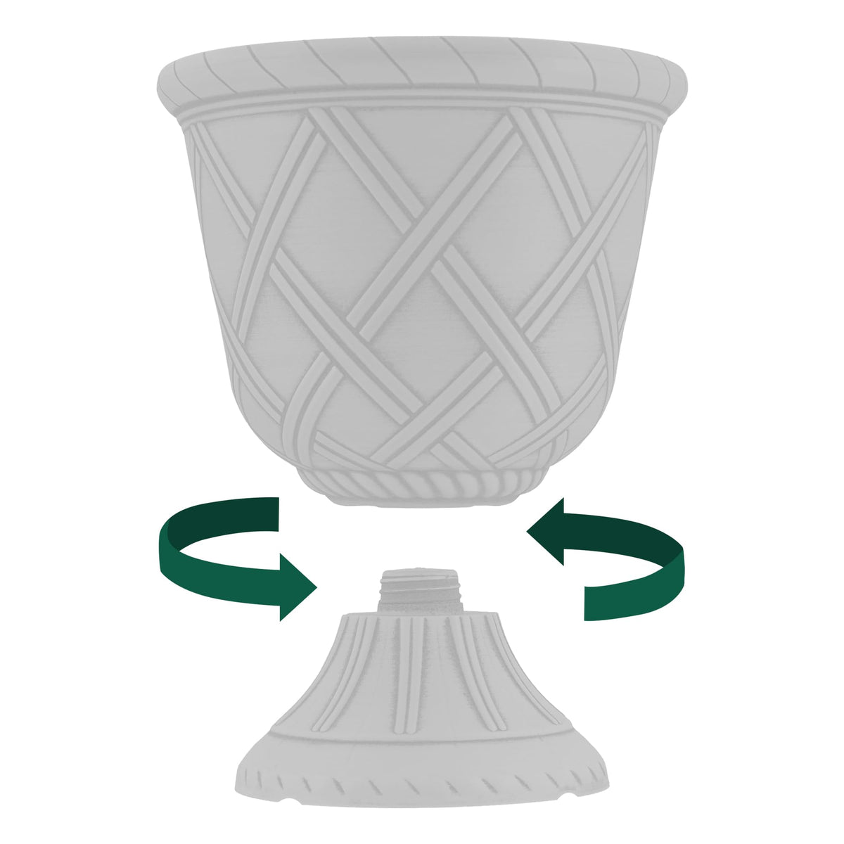 Arcadia UV-resistant planter in white maintains color under sun.