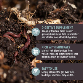 Arcadia Worm Nerd Premium Worm Grit being poured over worm food layer