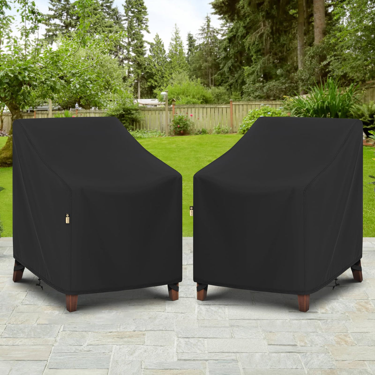 All-weather protection for outdoor furniture with Arcedo covers that repel moisture.