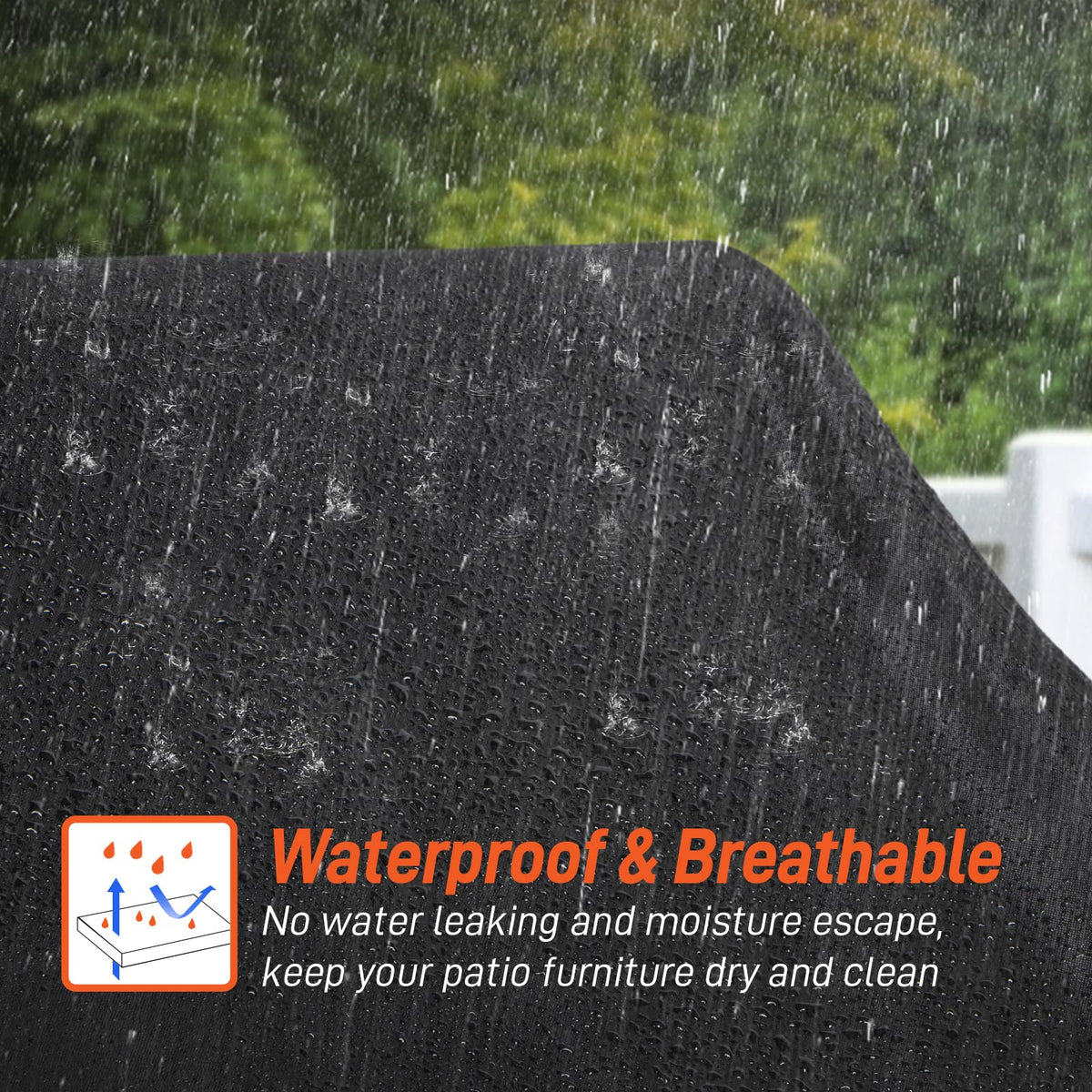 Covers shield lounge chairs from rain, snow, and dust in outdoor spaces