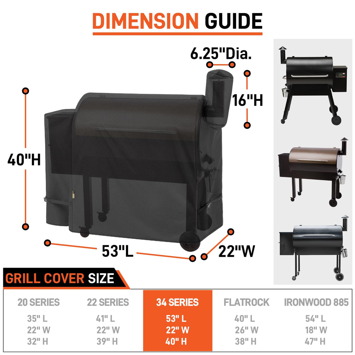 Arcedo Traeger Pro 34/780 cover with wind straps keeps grill secure in storms