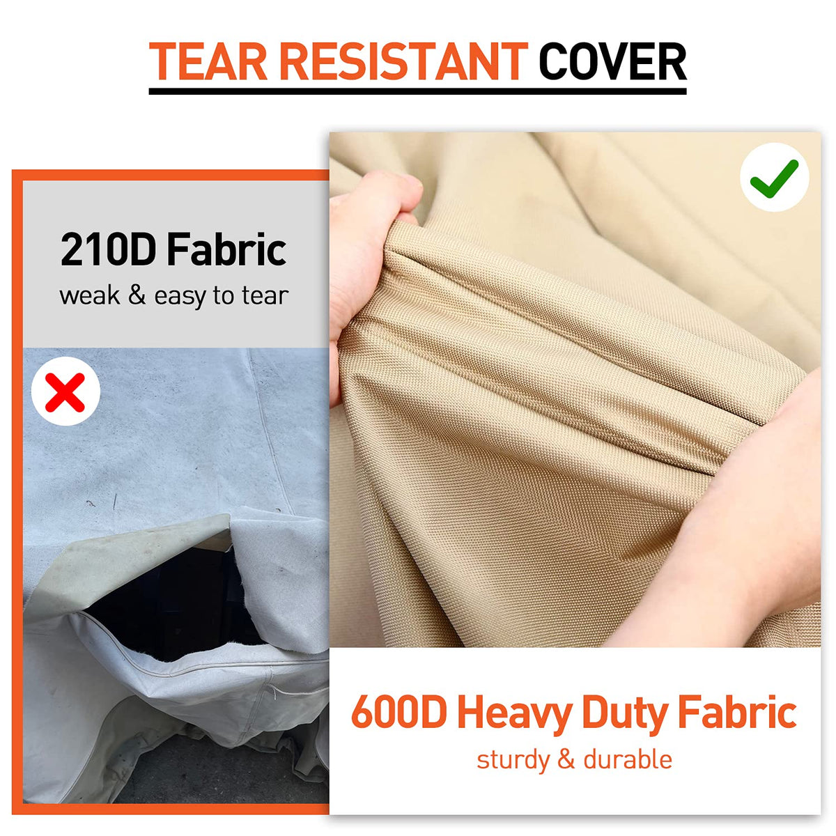 Arcedo heavy-duty chaise cover with reinforced seams for all-weather durability.
