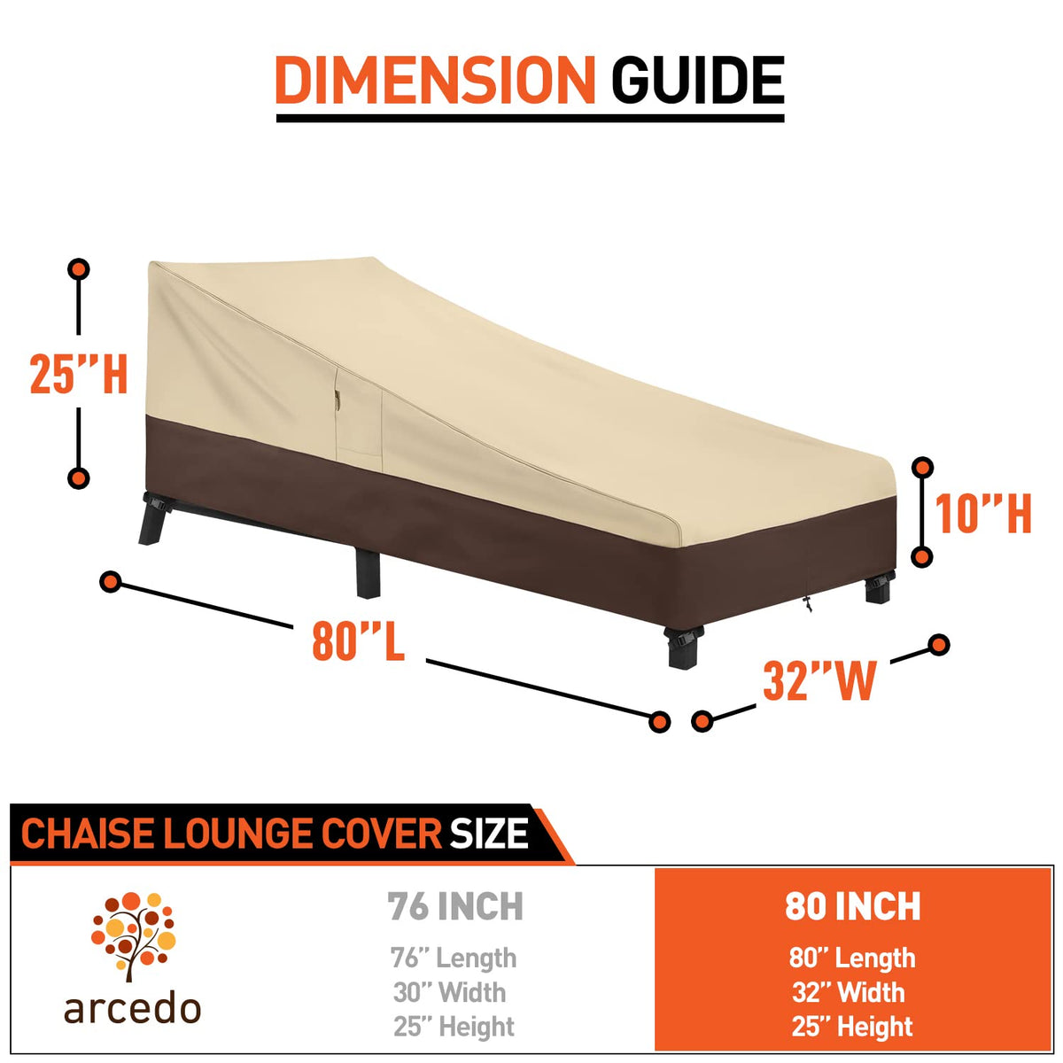 Arcedo outdoor chair cover with lifting handles for easy storage.
