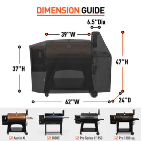 Arcedo pellet grill cover waterproof shields against rain and snow for year-round grilling.