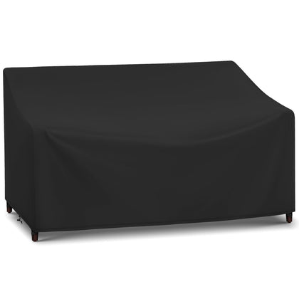 Arcedo 3-Seater cover in full view protecting a patio sofa from rain and sun.