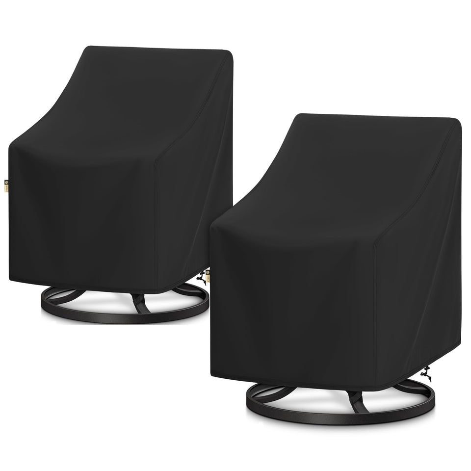 Arcedo 2-pack chair cover set shields outdoor chairs from rain and dust.