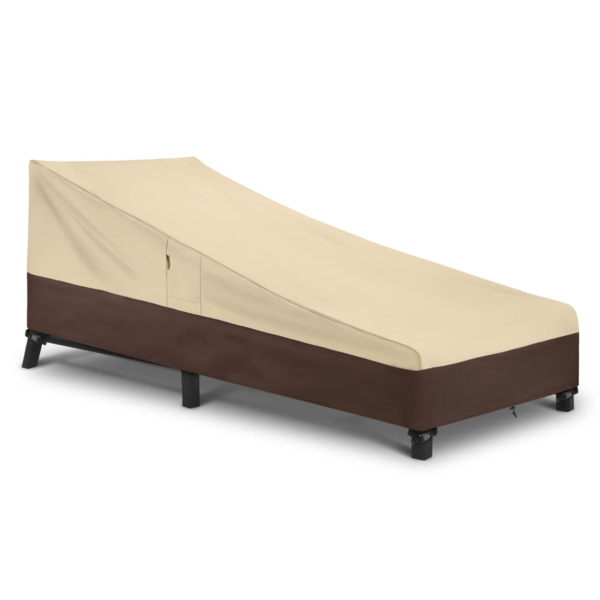 Arcedo waterproof chaise lounge cover protects outdoor furniture from rain and sun.