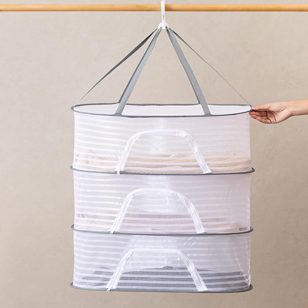 Arcemain herb drying rack with steel frame for durability.