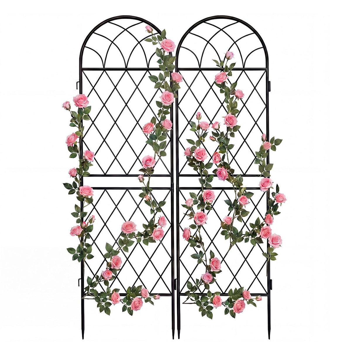 ArdeFentium 2-pack arched trellis supports roses and vines for neater vertical growth.