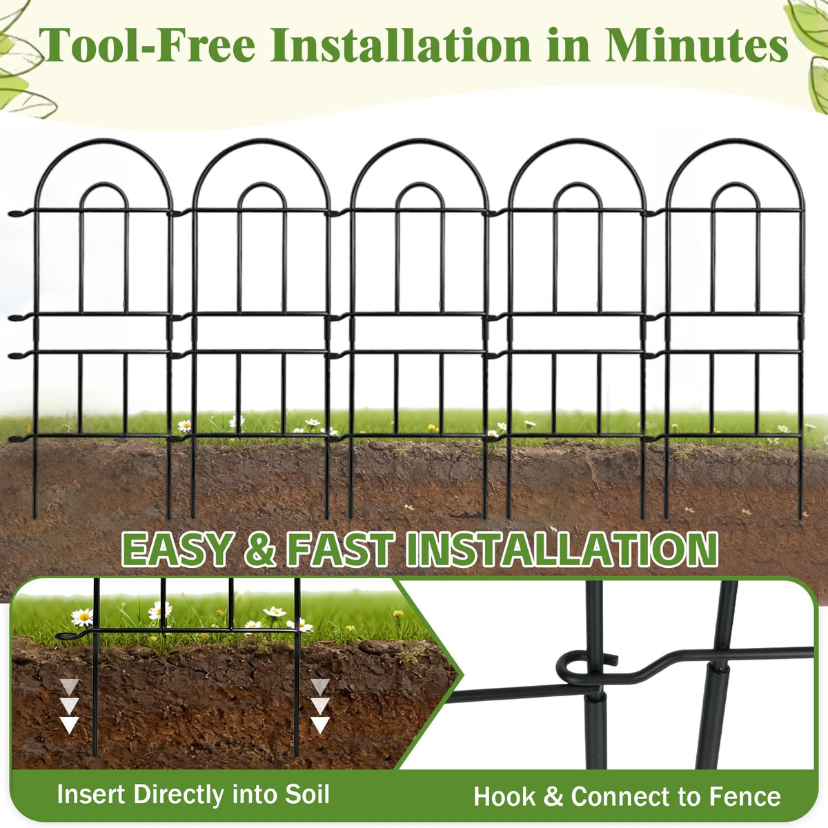 ArdeFentium arched flower-bed edge enhances yard decor while defining planting areas.