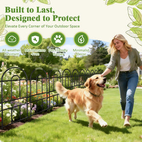 ArdeFentium garden border keeps pets off paths and soil around plants.