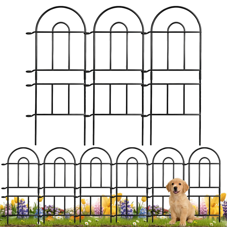 ArdeFentium garden fence 32in height protects flower beds and deters pets.