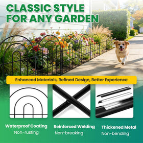 ArdeFentium garden fence arch-panel 02 enhances curved garden edging with decorative charm.