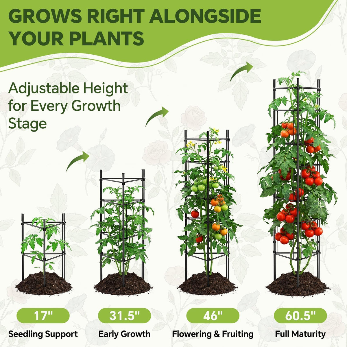 ArdeFentium easy-setup tomato cage for busy gardens