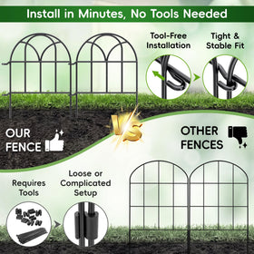 ArdeFentium tool-free setup enables rapid garden protection and border definition.