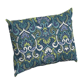 Arden Deep Seat Back Cushion in sapphire aurora blue damask for durable outdoor furniture.