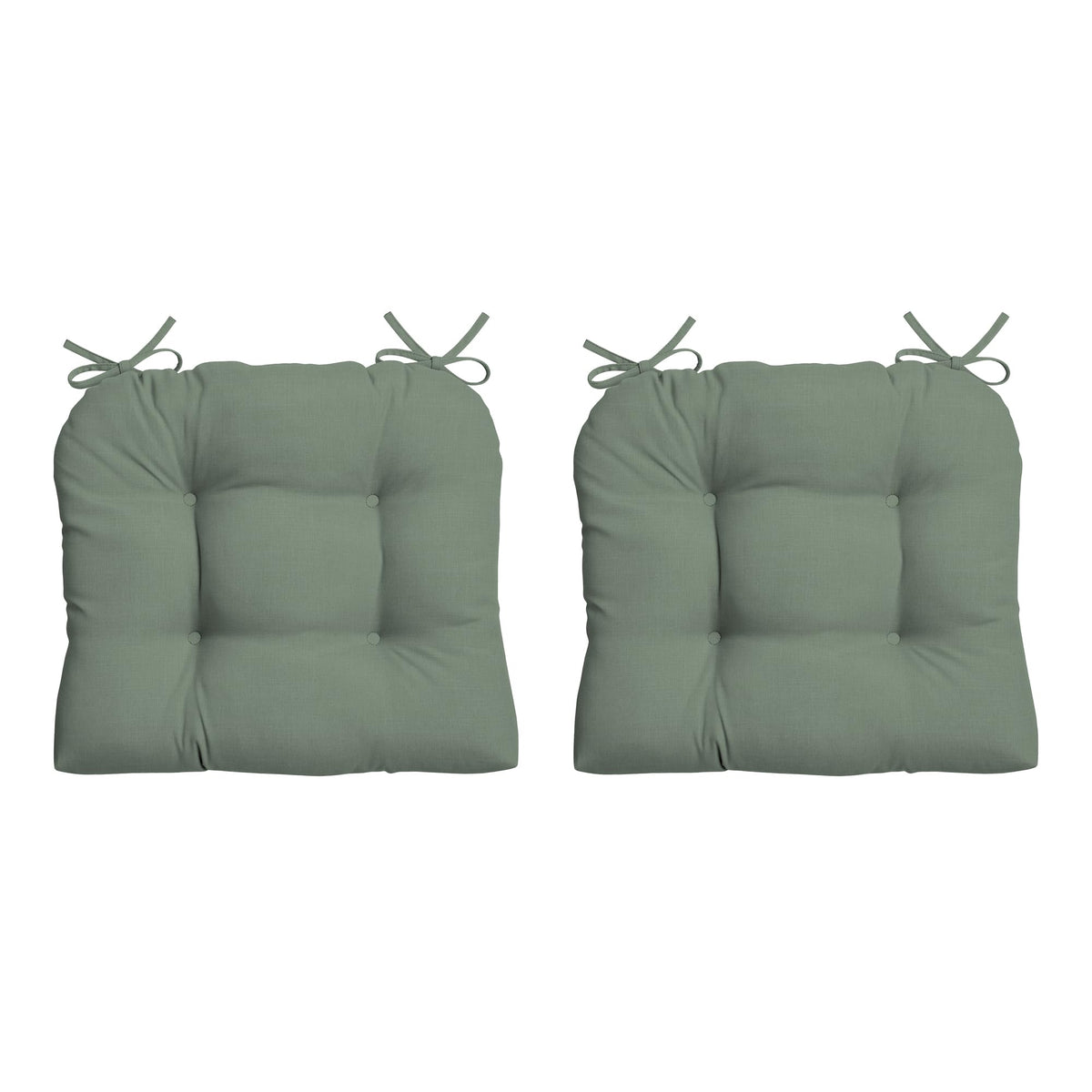 Arden earthFIBER outdoor plush cushion in sage green texture, ideal for all-weather wicker chairs